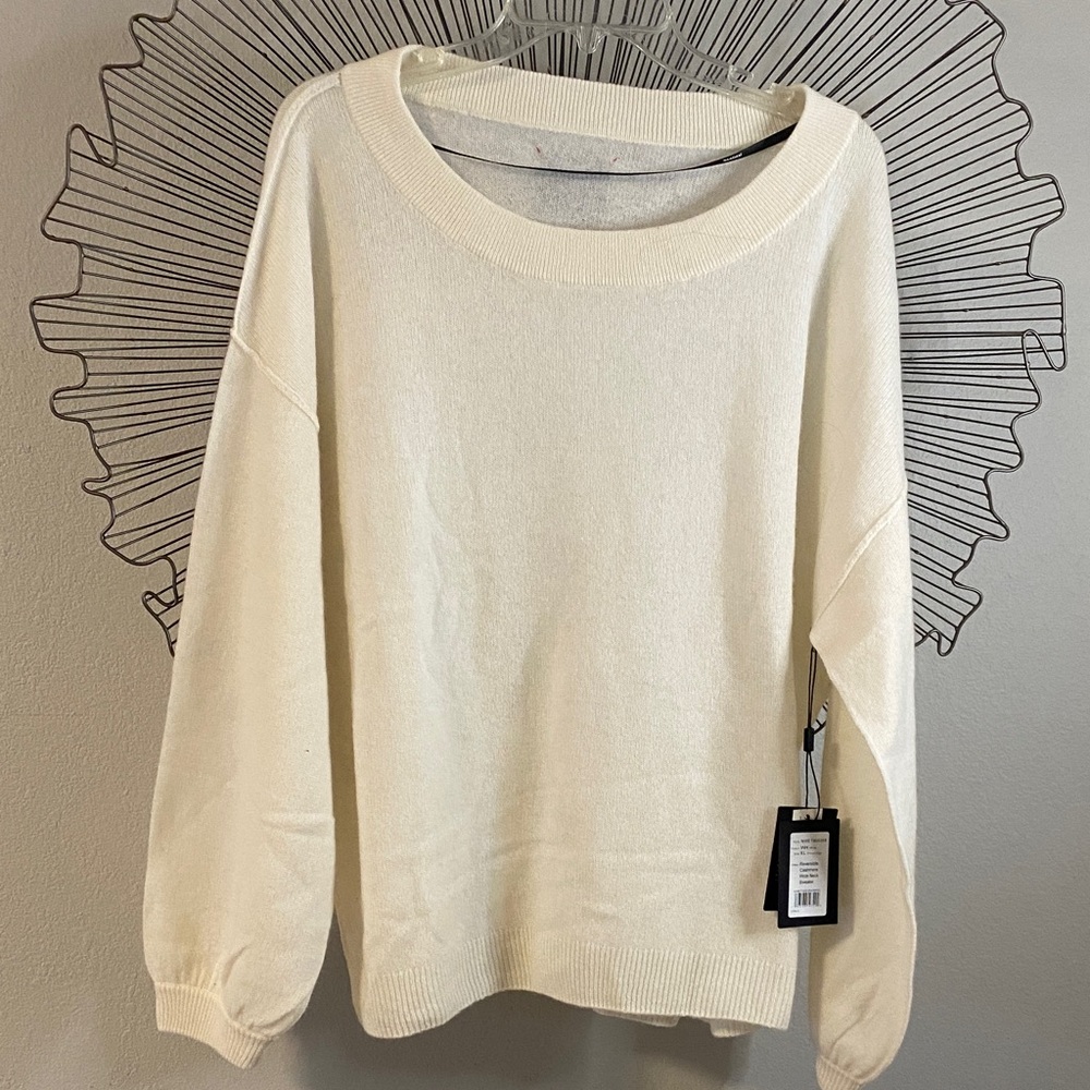 NAADAM Cashmere White Reversible Sweater NWT Size XL